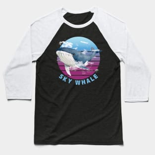 Sky Whale Floating In The Clouds Baseball T-Shirt